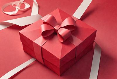 The primary subject of the image is a red box with a bow on top. The box is placed on a red background, which adds to the overall atmosphere of the scene. The visual style of the image is a close-up of the box, showcasing its details and texture. The colors and mood of the image are predominantly red, creating a warm and festive ambiance.